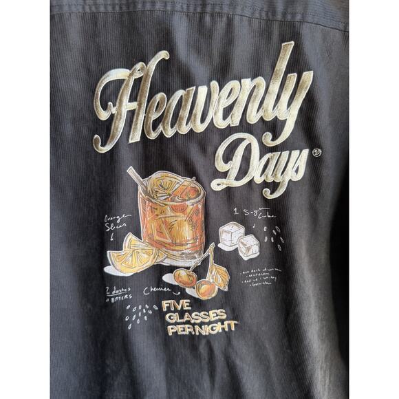 Five CM Heavenly Days Bowling Shirt Men’s Black Rockabilly Retro Embroidered L - Picture 7 of 15